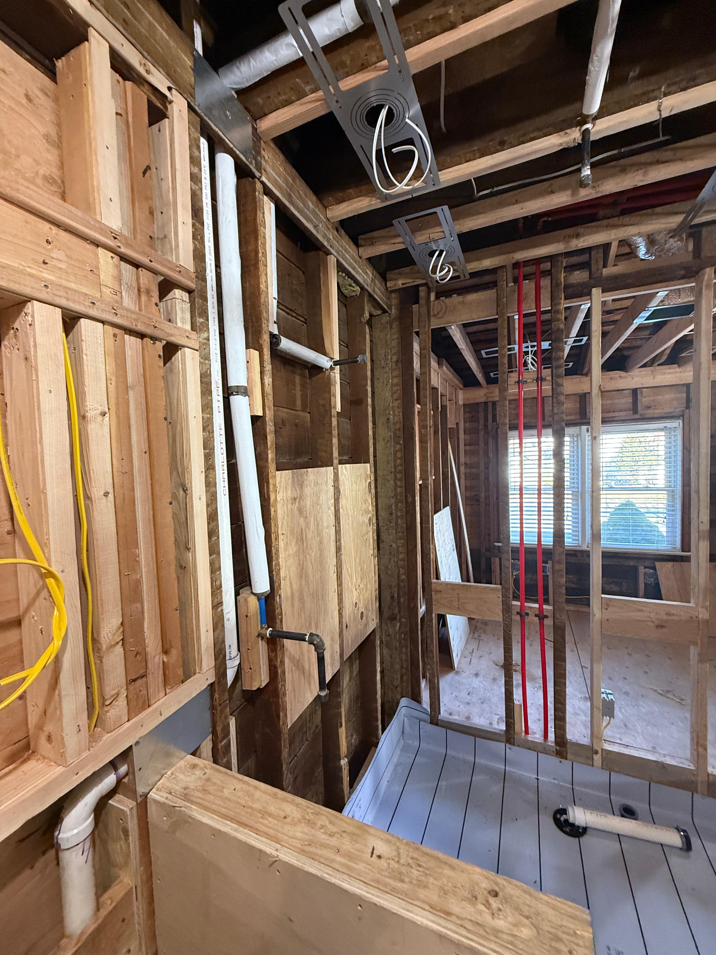 Bathroom plumbing rough-in pipe installation in Dumont, Bergen County, and surrounding areas