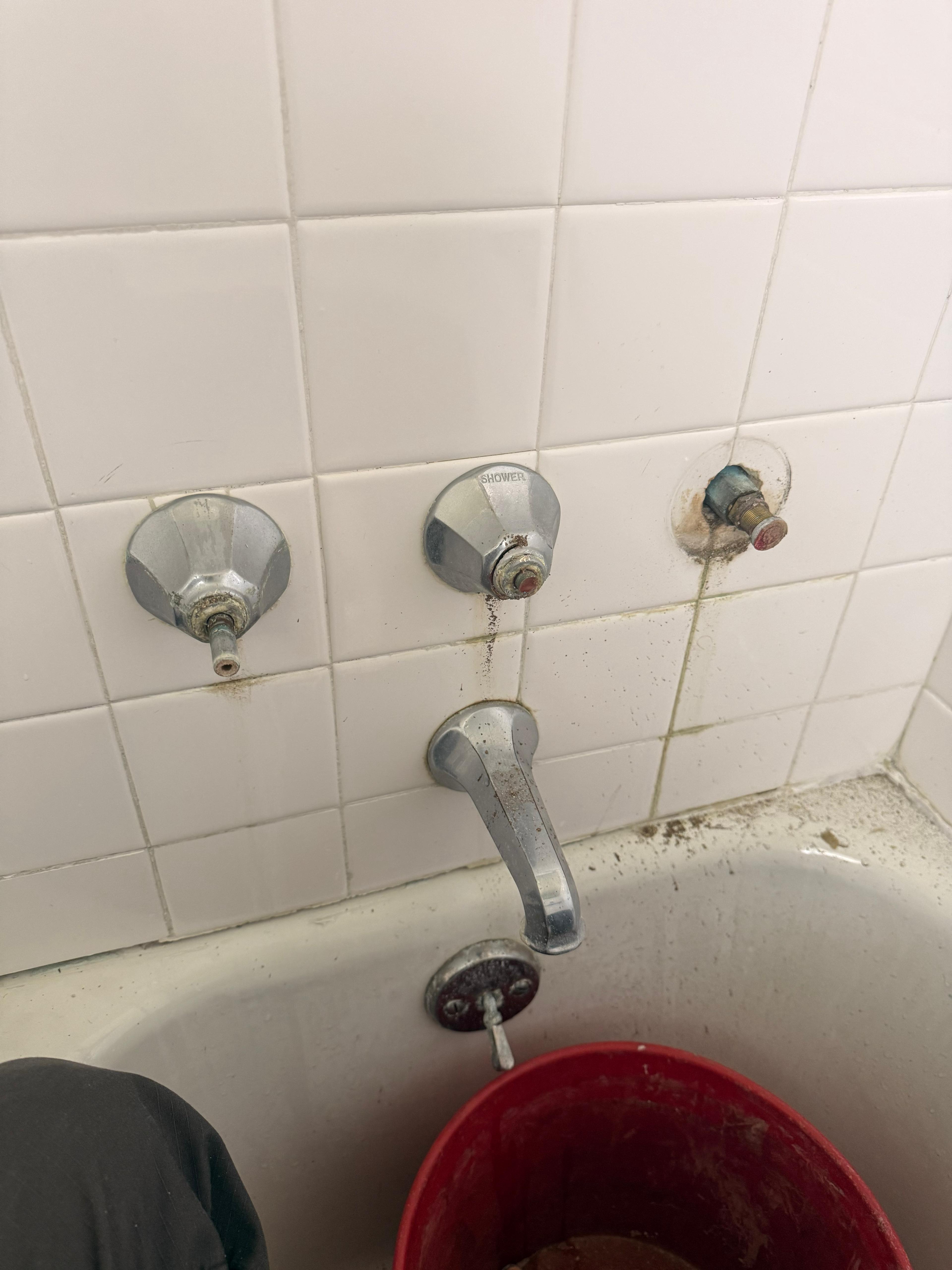 Shower valve before replacement in Cresskill NJ